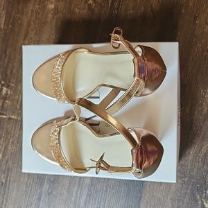 David's Bridal Rose Gold Heels